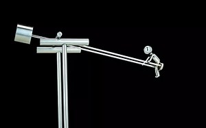 【局部精琢（机械)——2018 Swinging Kid（荡秋千）动能平衡桌面玩具】【Kyle’s Kinetics】