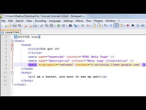 HTML Tutorial - 2: Meta Tag in HTML