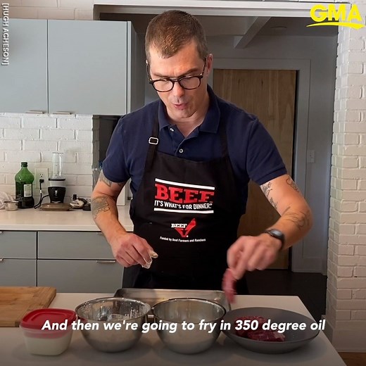 These chicken fried steak bites from Chef Hugh Acheson will have your mouth watering! https://gma.abc/3m64O6a | Good Morning America