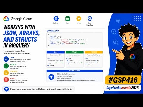 Working with JSON, Arrays, and Structs in BigQuery | #GSP416 #qwiklabsarcade2026