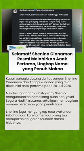 Selamat! Shenina Cinnamon Resmi Melahirkan Anak Pertama, Ungkap Nama Sang Buah Hati yang Penuh Makna
