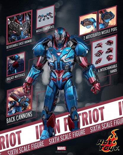 James "Rhodey" Rhodes suits as up Iron Patriot in the Endgame! https://side.show/ui683 @hottoys #MarvelStudios #IronPatriot #JamesRhodes #Avengers #WarMachine #Figure | Sideshow Collectibles