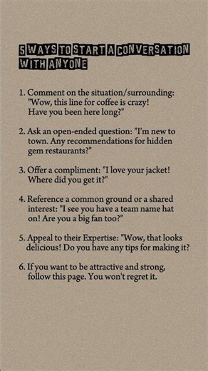 5 Ways to Start a conversation with anyone ?