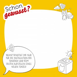 Schon gewusst? Ganz selten mal braucht die Toniebox eine Verbindung zu einem WLAN Netzwerk Die Toniebox ist super unternehmungslustig und kann einfach mitgenommen werden: bei einer längeren Autofahrt ist sie gern dabei, im Flugzeug oder wenn es mal raus in euren Garten geht. 🌱 Natürlich gibt's da dann kein WLAN! Das ist aber okay. Denn das braucht die Toniebox ausschließlich in drei Situationen: 📶 Wenn ihr eine neue Toniebox zum ersten Mal einrichtet, muss sie sich dafür einmal mit einem WLAN 