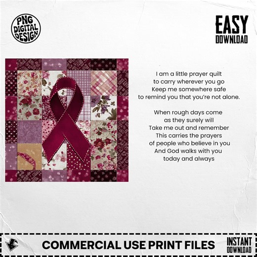 Prayer Quilt Printable, Myeloma Cancer Awareness PNG, Pocket Quilt Poem, Christian Gift, Comfort Digital File - Etsy Canada