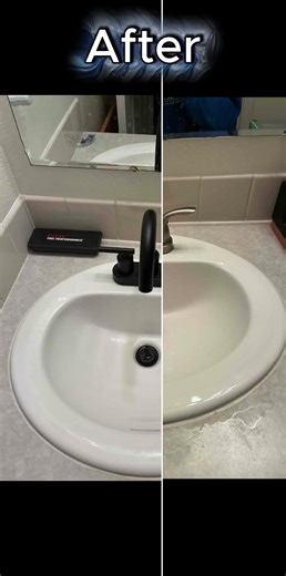 Before & After Lav Basin (Bathroom Sink) with New Faucet & Pop-Up Assembly | Boise, Idaho Plumbing