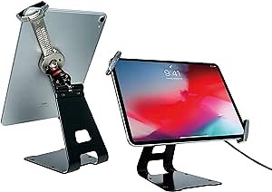 Universal Tablet Mount – CTA Security Grip with Quick-Connect Base Mechanism for iPad 7th/ 8th/ 9th Gen 10.2" - iPad Mini 1/2/3/4/5/6/7 and Other 7-12" Tablets - Black - (PAD-TSHB)