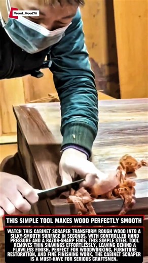 This Simple Tool Makes Wood Perfectly Smooth #woodworking #carpentry #satisfying #wood