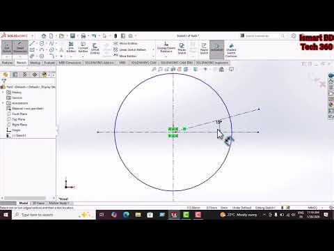 How to use circular pattern in SolidWorks