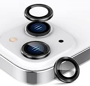 ZUSLAB Camera Lens Protector Compatible with Apple iPhone 15 6.1/15 Plus 6.7 Inches 2023, Full Cover with HD Tempered Glass Film, Aluminum Alloy Edge for Rear Lens Screen Protection 【3 Pack】 Black