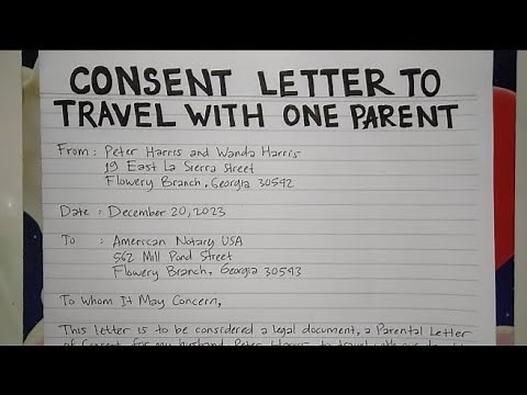 How To Write A Consent Letter to Travel with One Parent Step by Step Guide | Writing Practices