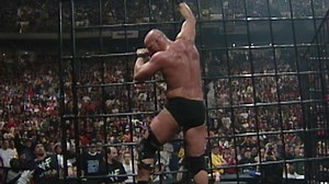 A debuting Big Show throws "Stone Cold" Steve Austin through the steel cage: St. Valentine's Day Massacre