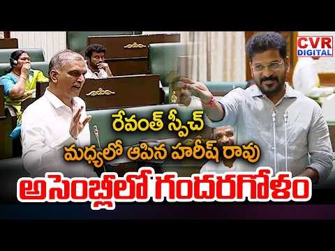 రేవంత్ స్పీచ్ మధ్యలో ఆపిన హరీష్ రావు.. అసెంబ్లీలో గందరగోళం | CM Revanth VS Harish Rao In Assembly