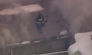 WATCH: Video captures Chicago firefighter jumping to safety during massive blaze