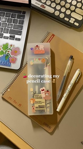 Decorating my Muji Pencil Case with Aesthetic Stickers