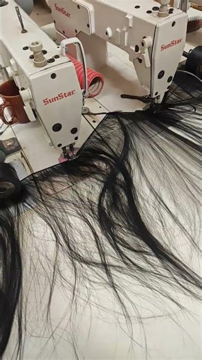 sewing machine to make a wig. #wigs #hair #sewing #hairstyle