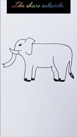 Elephant Drawing Step by Step 🐘✨ So Satisfying!