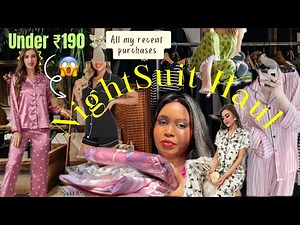 Night Suit Haul 😍 Nightwear Try-On | Pajama Set | Loungewear | Cute Fits #nightsuit #pjset #trending