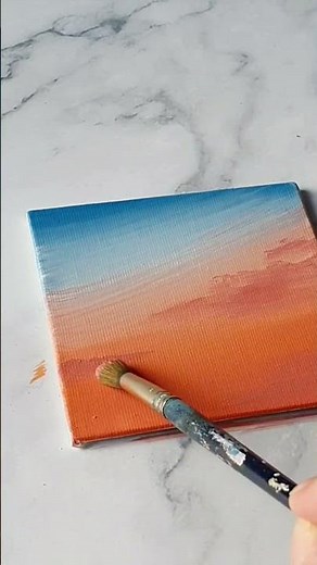Easy way to paint pink clouds / acrylic painting ideas for beginners ✨️