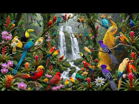 Amazon Forest Bird Sounds & Water Flow 🌳🦜🐦🦩💧🎵#DeepRelaxation #AnxietyRelief #FlowingWater #birds