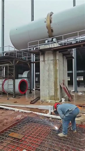 The customized sludge calcination granulation production line is under construction. #drumdryer