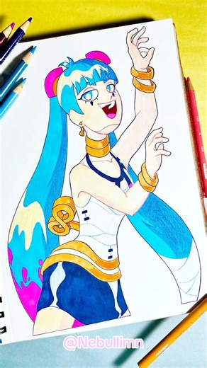 Drawing IMMORTAL MIKU in my ART STYLE (p. 2) #shorts #art #vocaloid #hatsunemiku #miku #pinocchiop