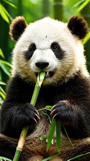 Cute Baby Panda Eating Bamboo 🐼 | Adorable Panda Moments #shorts #babypanda #panda