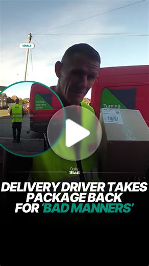 ‘Takes nothing for manners, does it?’ 🤯 #deliverydriver #manners #package | Daily Mail Video