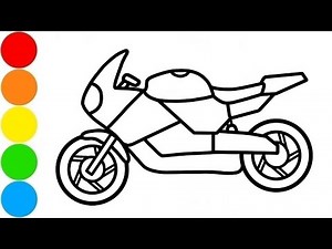 Cara Menggambar dan Mewarnai Sepeda Motor untuk Anak dengan Guas