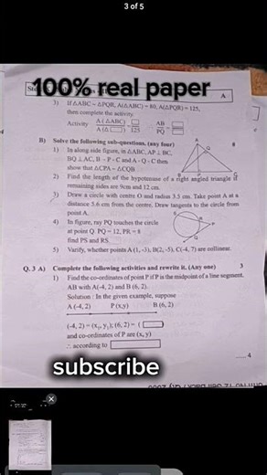 10th standard maths 2 question paper of first semester 2025
