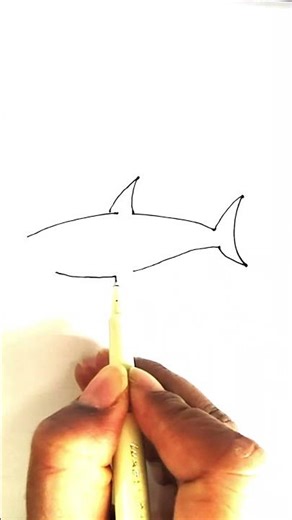 Easy Shark Drawing #shorts #youtubeshorts #ytshorts #sharkdrawing #shark #drawingtutorial #art