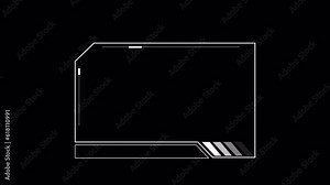 Animated HUD Frame for digital interface data, text, dashboard screen menu, sci fi elements. With alpha channel.