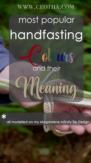 The most important factor in choosing the colours for your handfasting cord is whether they resonate with you, your relationship, and your ceremony. There are no hard and fast rules. But here are some meanings commonly associated with some of our most popular colour choices. What colours would you like to see more of? #weddingtraditions #weddinginspo #handfasting #handtyingceremony #handfastingceremony #handmadeinscotland #scottishelopement #scottishwedding #paganwedding #celticart #weddingcolou