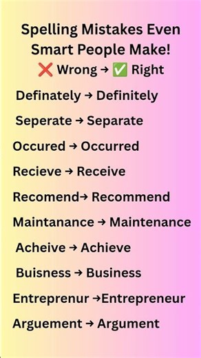 Spelling Mistakes| Common words with correct spelling | learnenglishwithsanchita