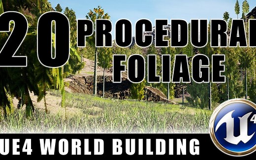 【UE4】ue4 Grass工具在地形材质上程序化生成植被