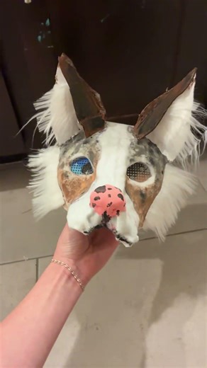 NEW MASK!! Hint:it’s a type of sheep dog #therian #theriangear #alterhuman #dogmask #youtube #shorts