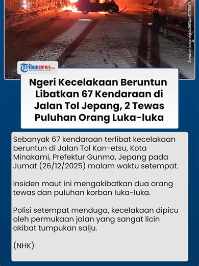Kecelakaan Beruntun 67 Kendaraan di Tol Jepang