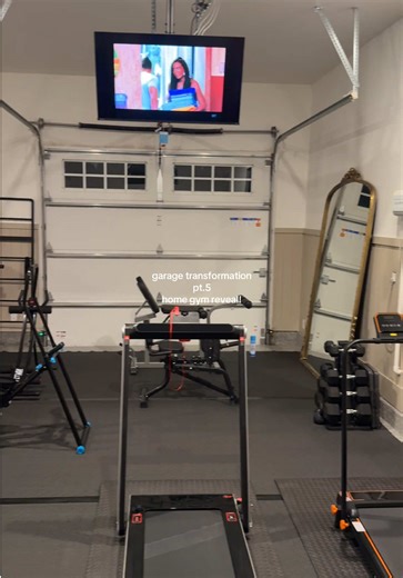 garage transformation and we finally have the DIY home gym reveal! We still have the 2 car garage reveal coming and the official break down of what it cost to put it all together #garagetransformation #diyhome #homegymequipment #homegymideas #garagegym
