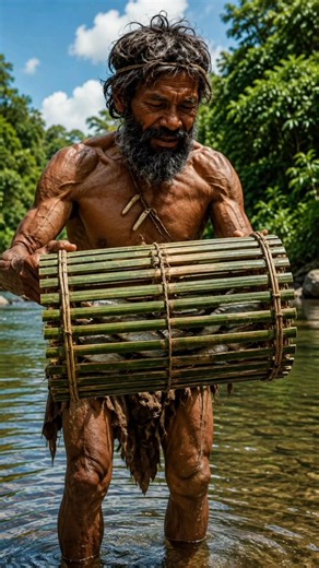 He Built One Trap to Catch Multiple Fish 🐟🎋#shorts
