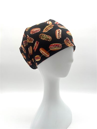 Hotdog Scrub Cap, Euro, Ponytail, Bouffant, Satin Lined - Etsy