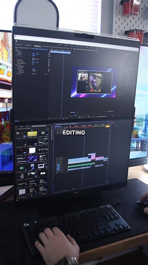 Have you guys ever seen a dual monitor that can fold itself in half? 😳 @mobilepixelsinc #pcgamingsetup #geminos #mobilepixels #monitor