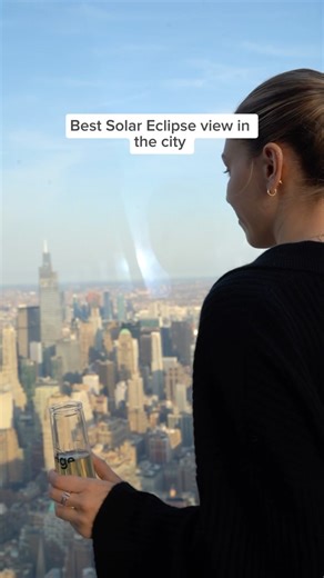 Getting up close to the total solar eclipse - 1100 feet in the sky at @edgenyc #newyork #lunareclipse #eclipse #eclipse2024 #hudsonyards #nyc #newyorkcity #manhattan | Hudson Yards New York