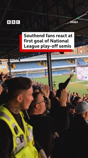 31K views · 457 reactions | This is the moment Southend United fans cheered at Roots Hall as the Blues scored their first goal in the National League play-offs semi-final against Forest Green Rovers. | BBC Essex | Facebook