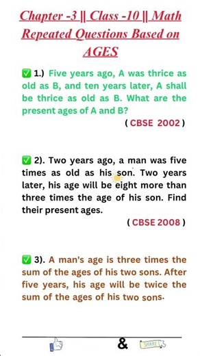 “Age Word Problems | Math Tricks for Class 10 | Easy Method Explained” #maths #exam