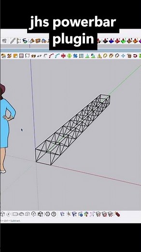 sketchup tutorial / making complex model steel truss / jhs powerbar plugin