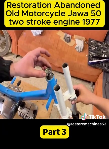 Restoration Abandoned Old Motorcycle Jawa 50 two stroke engine 1977 #restoremachines #motos #abandoned #Java #motorcycle