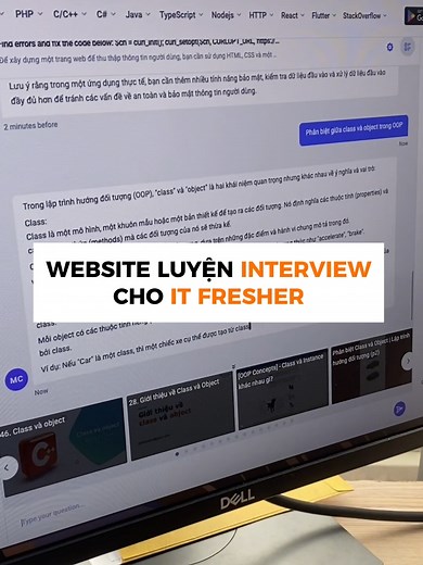 IT Fresher muốn luyện INTERVIEW theo các ngôn ngữ lập trình: Python, JavaScript, PHP, C/C /C#, Java.... thì phải tham khảo ngay Website miễn phí này! #devxin #phongvanlaptrinh #laptrinh #ITFresher #cauhoiphongvanit #fyp #xuhuong