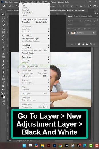How to make black and white picture in Photoshop