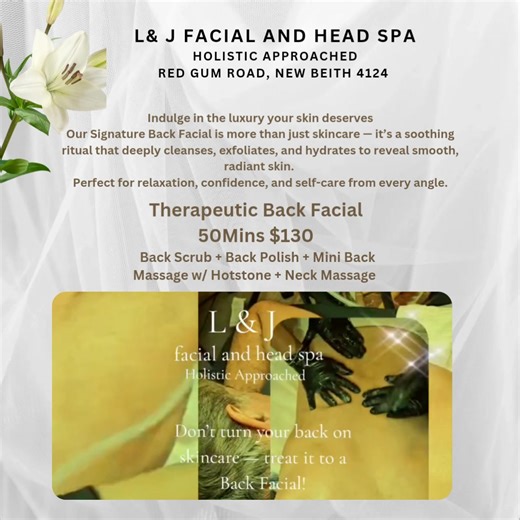 Back Facial is relaxing and therapeutic only with L&J Facial and Head Spa #backfacial #backfacialtreatment | L&J Facial and Head Spa