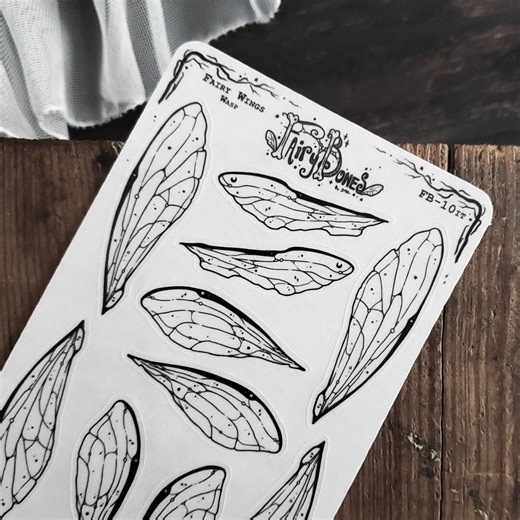 Wasp Fairy Wing Planner Sticker Sheet | Clear Creepy Cute Gothic Fairy Stickers for Planners & Journals - Etsy